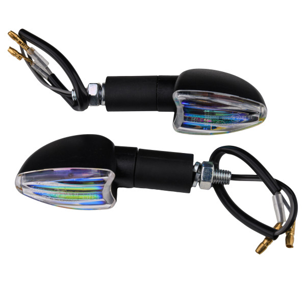 Bike It Bike it long stem mini spear indicators with black body and iridium lens